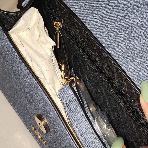 Tiger Head Denim Bag with Gold Chain By ALDO - Picture 2 of 6